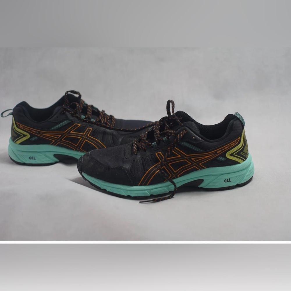 Asics Womens Gel Venture 7 1012A477 Blue Running Shoes Sneakers Size 10 Orange